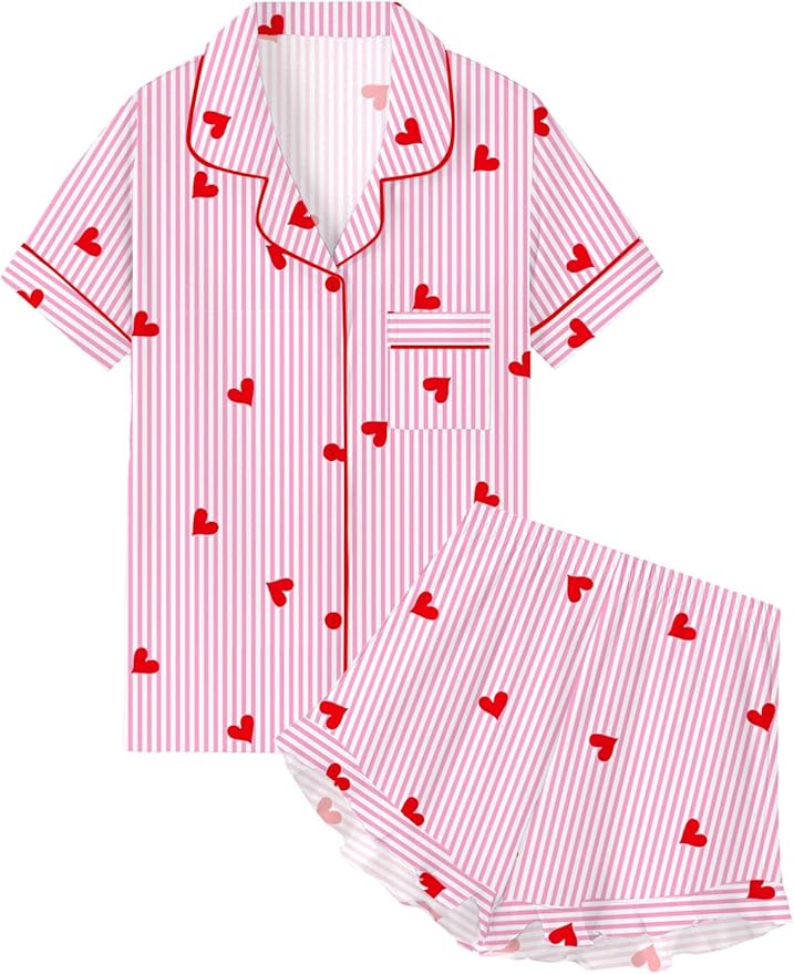100% Cotton Shorts Pajama Set - Short Sleeve - 2 Piece