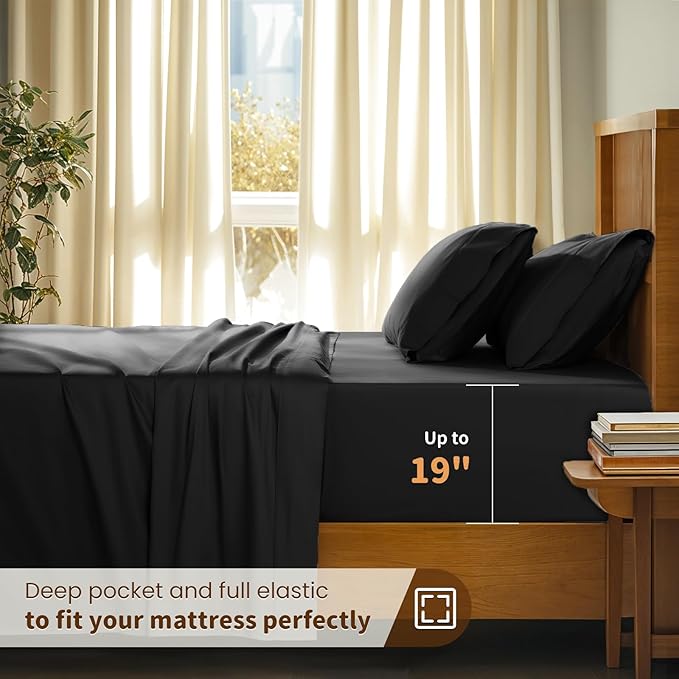 100% Cotton Bed Sheet Set - King - 4 Piece