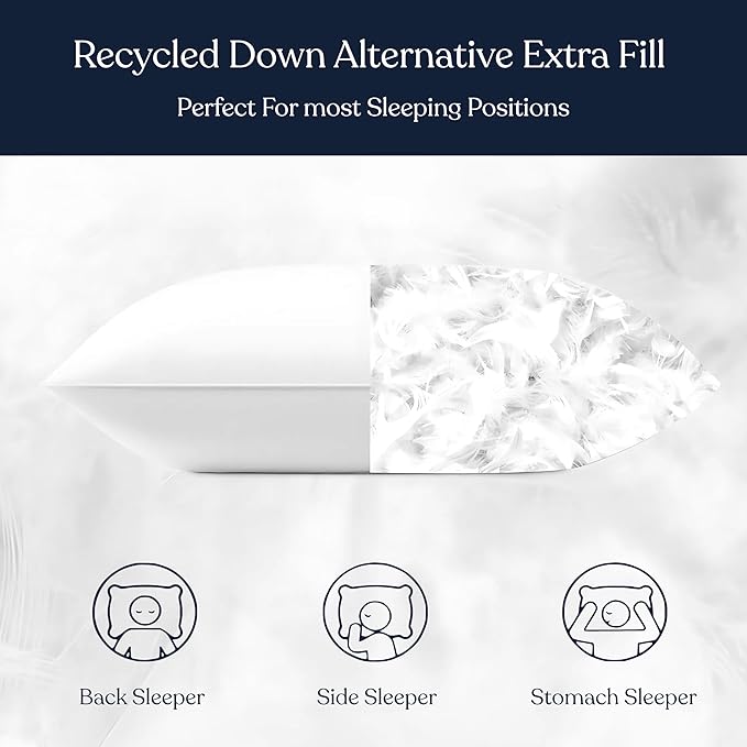 Down Alternative Hypoallergenic Bed Pillow - 2 Piece