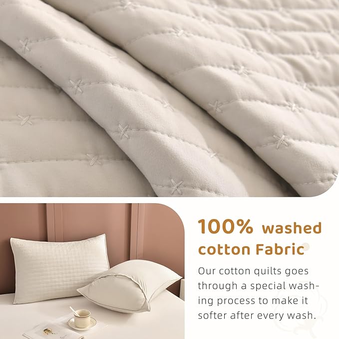 100% Cotton Bedding Set - Queen - 3 Piece
