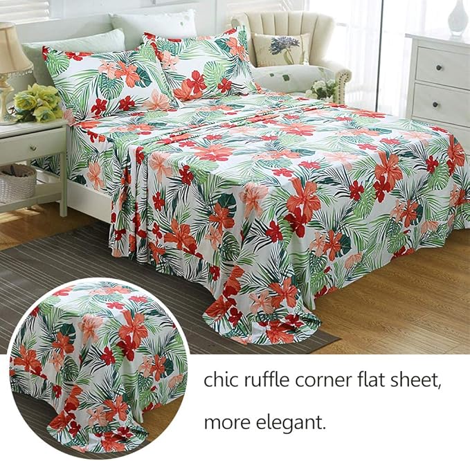 100% Cotton Hypoallergenic Bed Sheet Set - Full - 4 Piece