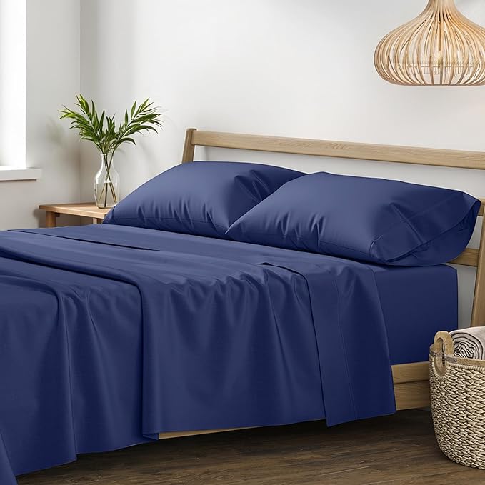 Linen Cooling Bed Sheet Set - King - 17 in Deep Pocket - 4 Piece