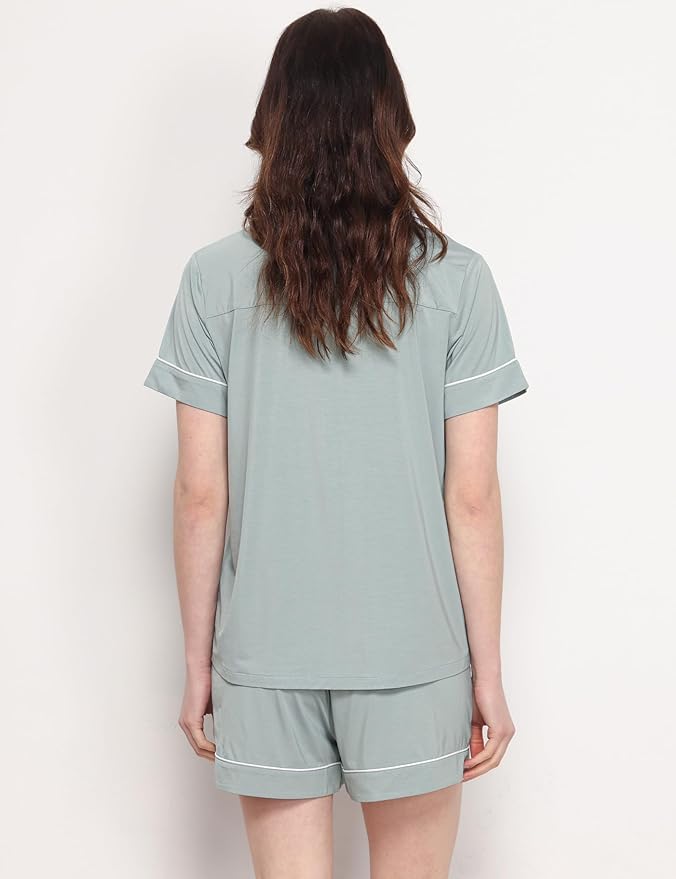 Women's Bamboo Pajama Set - Short Sleeve - 2 Piece