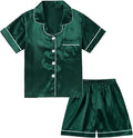 Satin Pajama Set - Short Sleeve - 2 Piece