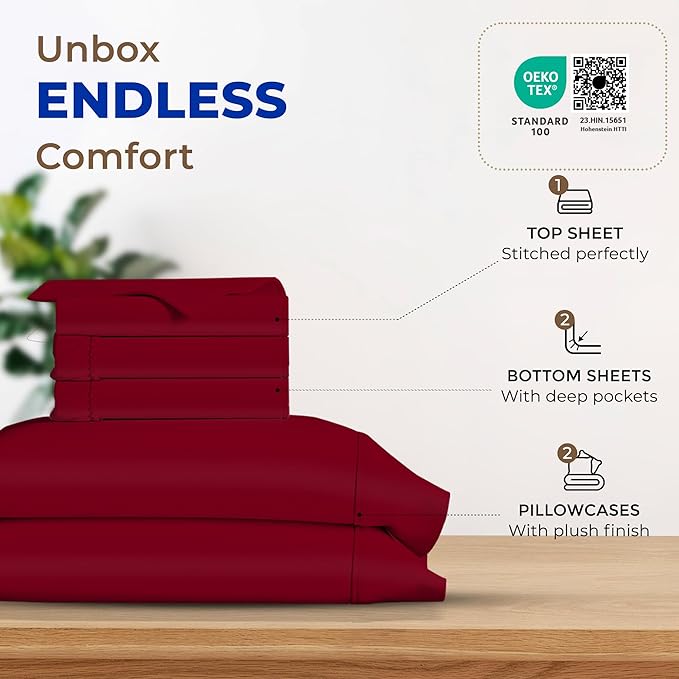 Cooling Bed Sheet Set - Split King - 16 in Deep Pocket - 5 Piece