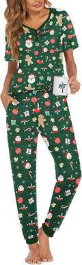 Women's Pants Pajama Set - Short Sleeve - 2 Piece