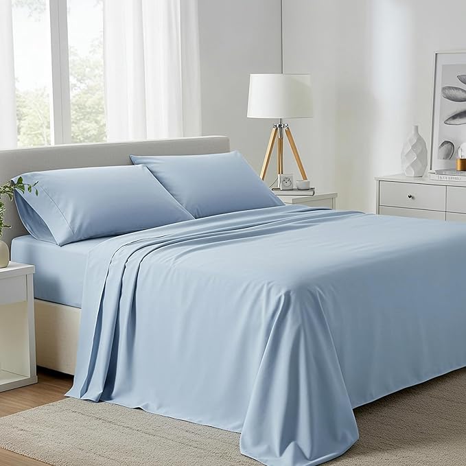 Linen Cooling Bed Sheet Set - California King - 16 in Deep Pocket - 4 Piece