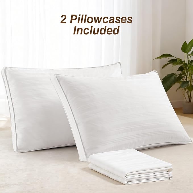 100% Cotton Bed Pillow - King - 2 Pack