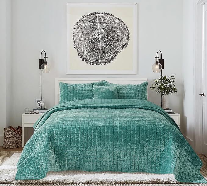 Velvet Quilt Set - King - 3 Piece