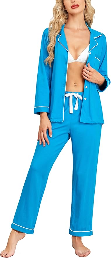 100% Cotton Pants Pajama Set - Long Sleeve - 2 Piece