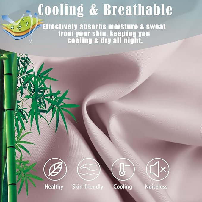 Bamboo Cooling Pillowcase Set - Queen - 20 x 30 in - 2 Pack - 2 Piece