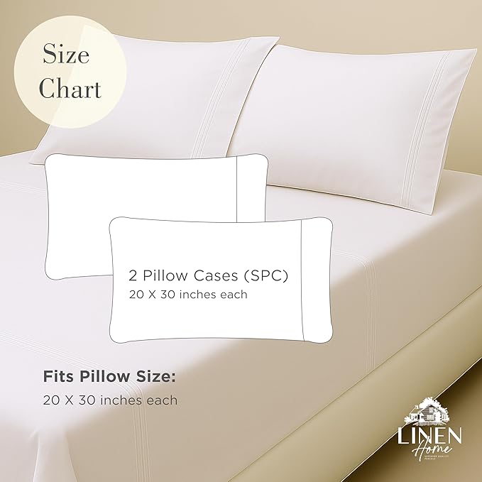 100% Cotton Pillowcase Set - Queen - 2 Piece