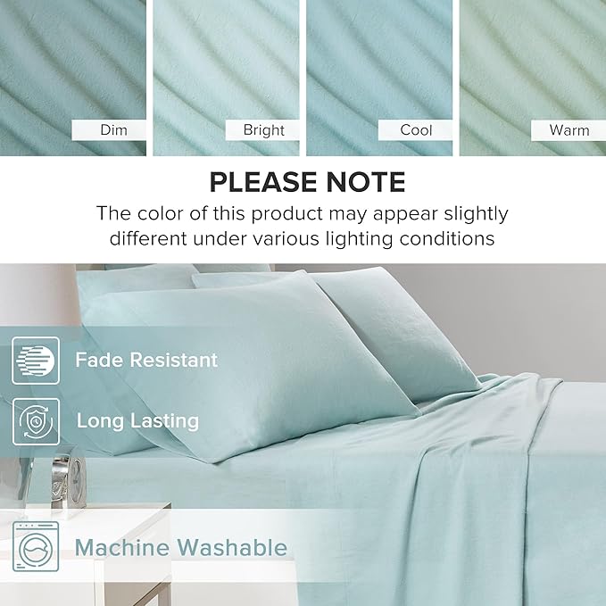 Flannel Bed Sheet Set - King - 4 Piece
