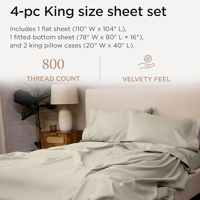 Cooling Bed Sheet Set - King - 4 Piece