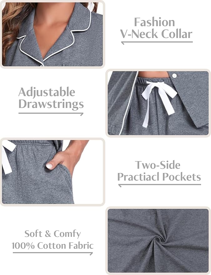 Women's Pajama Set - Short Sleeve - 2 Piece
