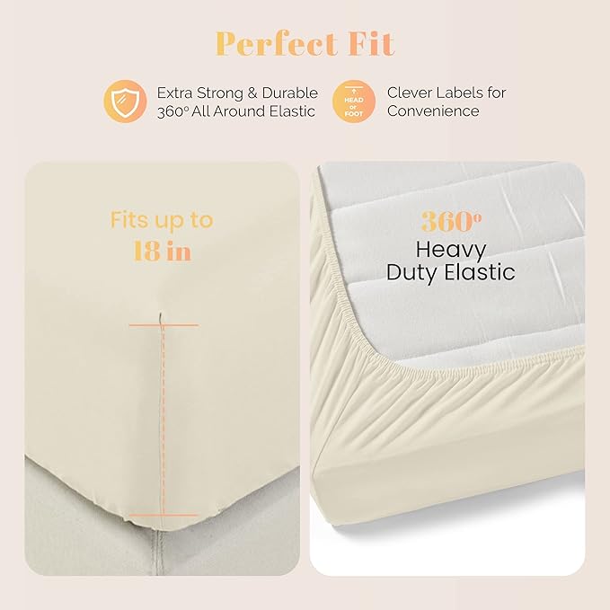 Cooling Bed Sheet Set - King - 16 in Deep Pocket - 4 Piece