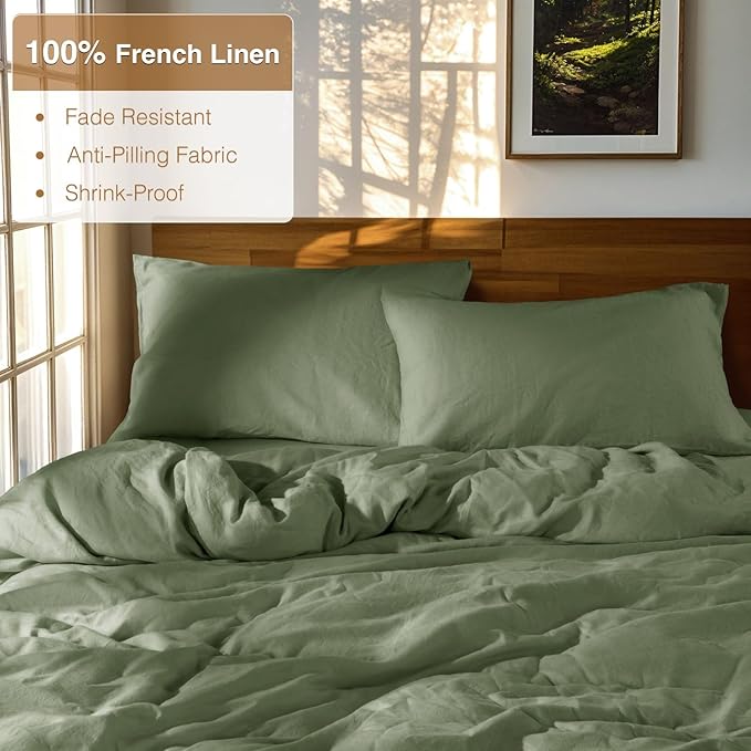Linen Duvet Cover Set - King - 3 Piece