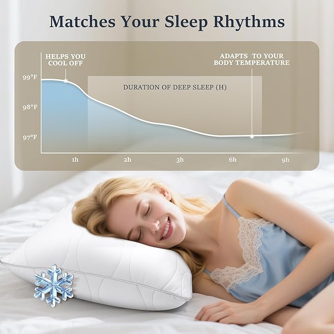 Microfiber Cooling Bed Pillow - Queen - 2 Piece