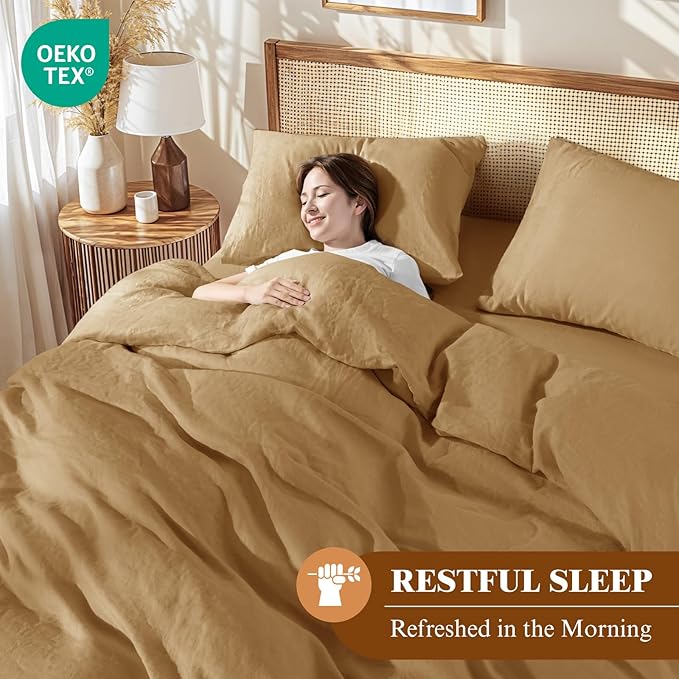 Linen Duvet Cover Set - Full - 3 Piece
