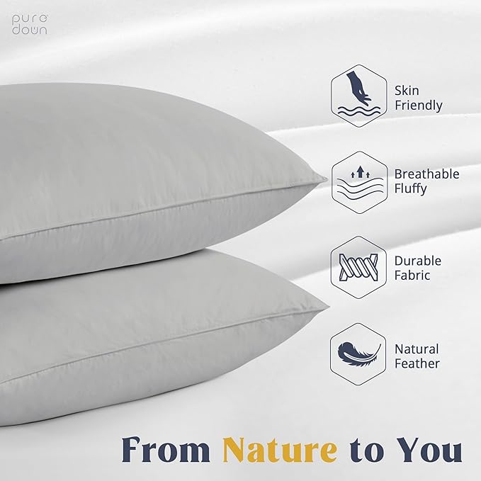 100% Cotton Bed Pillow - King - 2 Piece