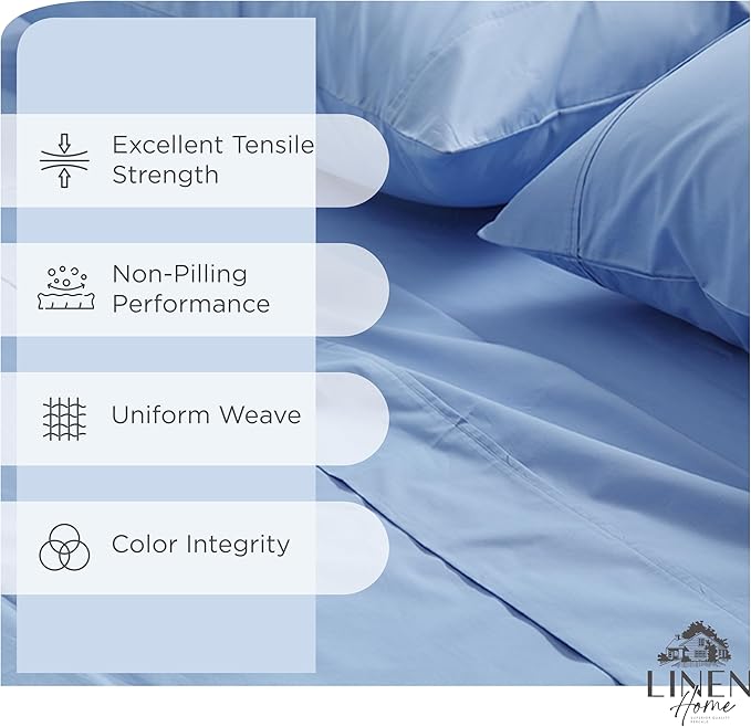 100% Cotton Bed Sheet Set - Full - 4 Piece