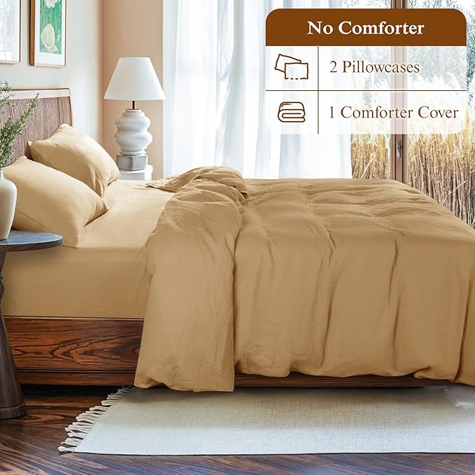 Linen Duvet Cover Set - Full - 3 Piece
