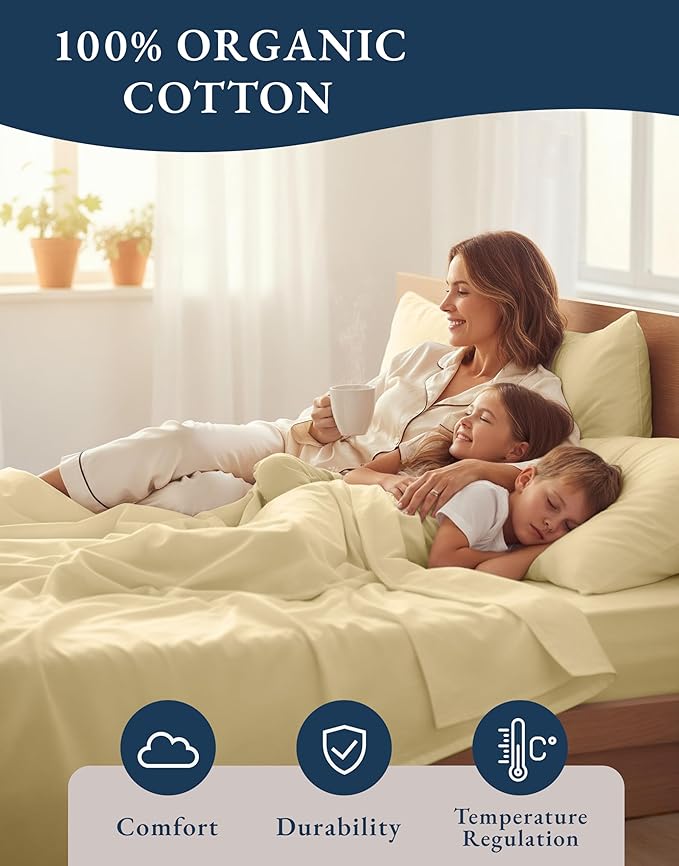 Linen Bed Sheet Set - California King - 4 Piece