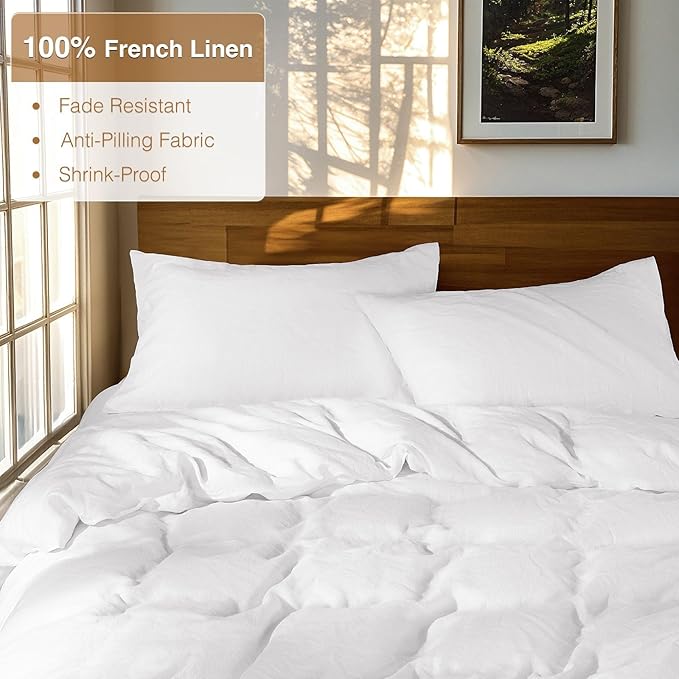 Linen Duvet Cover Set - King - 3 Piece