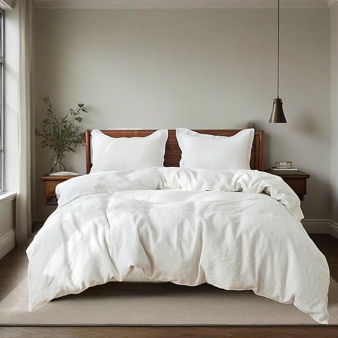 Linen Duvet Cover Set - Queen - 3 Piece