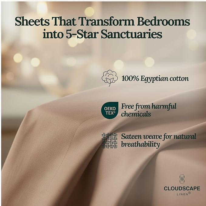 Linen Bed Sheet Set - King - 4 Piece