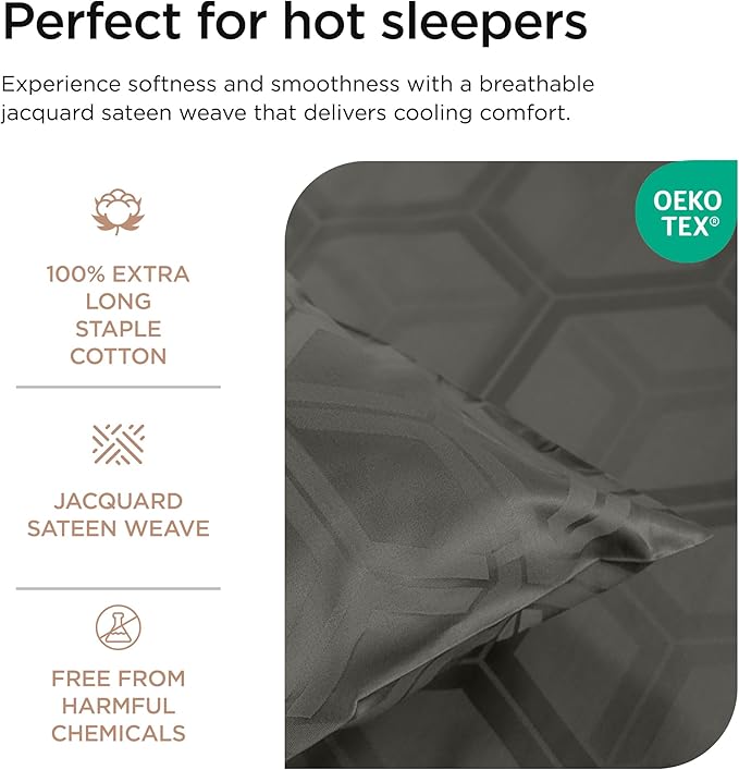 100% Cotton Cooling Bed Sheet Set - King - 4 Piece