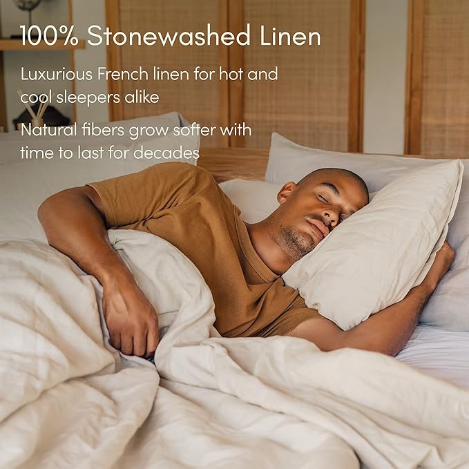 Linen Cooling Duvet Cover Set - Queen