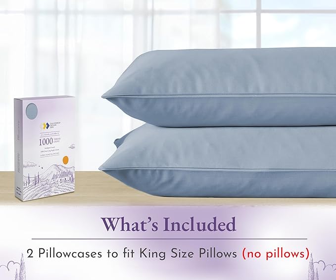 100% Cotton Pillowcase Set - King - 2 Piece
