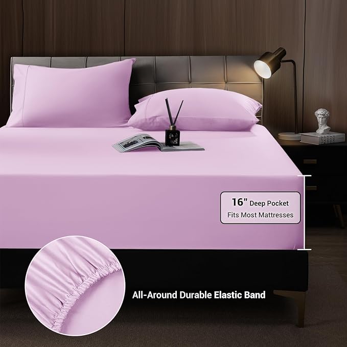 Bamboo Cooling Bed Sheet Set - Queen - 4 Piece