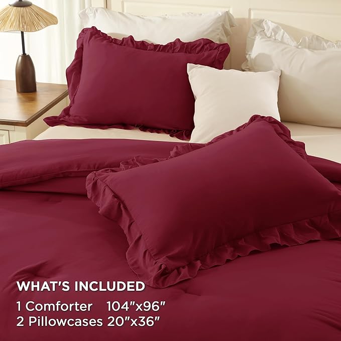Microfiber Comforter Set - California King - 104 x 96 in - 3 Piece