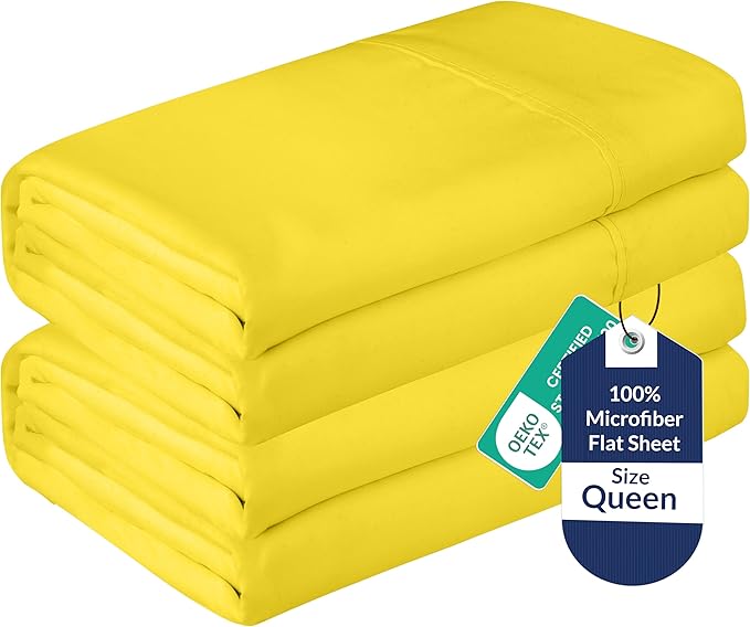 Microfiber Flat Sheet - Queen - 2 Pack