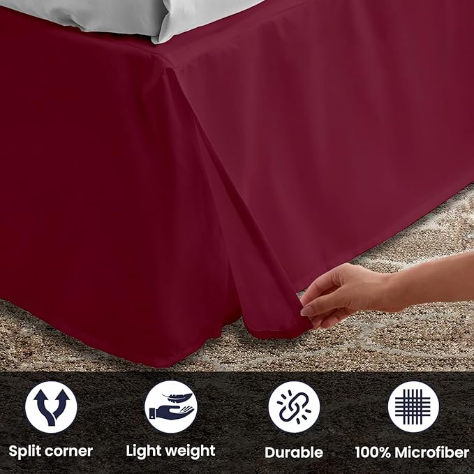 Microfiber Bed Skirt - King - 9 in Drop