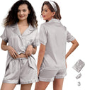 Satin Shorts Pajama Set - 3 Piece