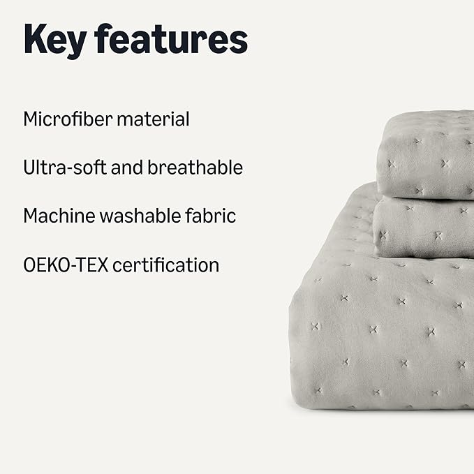 Microfiber Quilt Set - King - 3 Piece