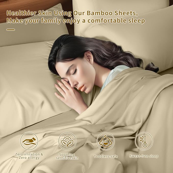 Bamboo Cooling Bed Sheet Set - King - 6 Piece