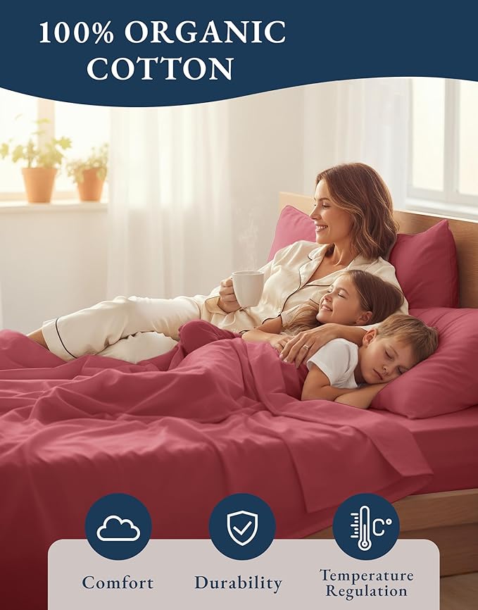 Linen Bed Sheet Set - Queen - 4 Piece