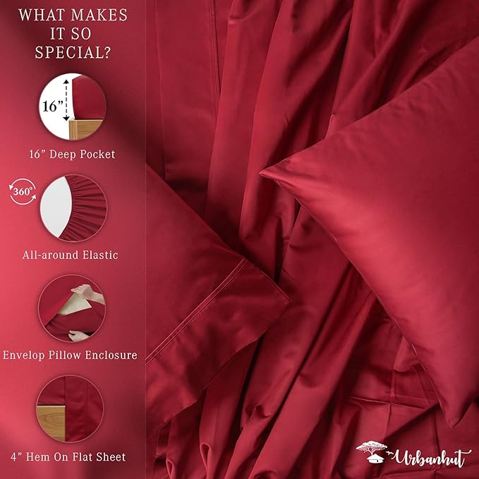 Bed Sheet Set - Queen - 16 in Deep Pocket - 4 Piece