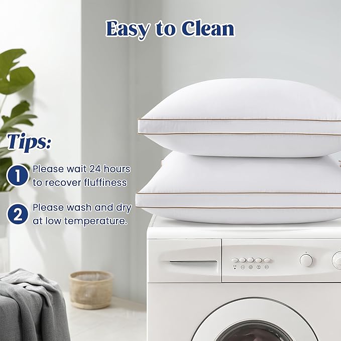 100% Cotton Bed Pillow - King - 2 Piece