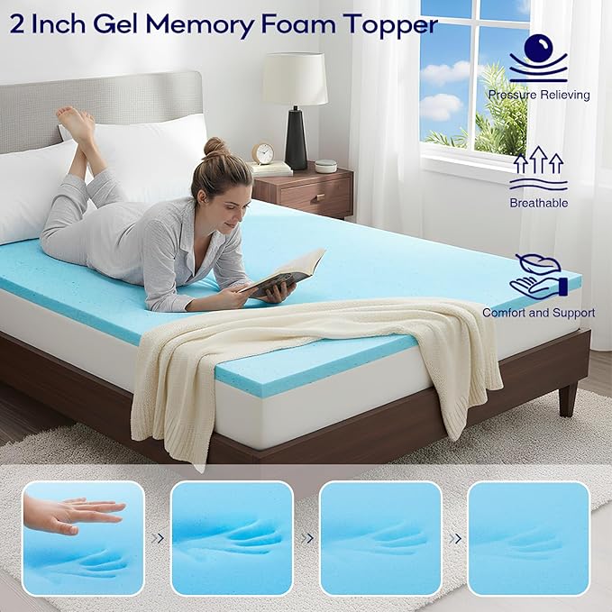 Memory Foam Cooling Mattress Topper - Twin XL
