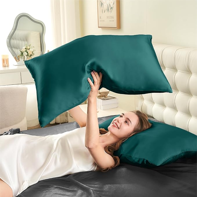 Mulberry Silk Cooling Pillowcase Set - Queen - 20 x 30 in - 2 Pack - 2 Piece