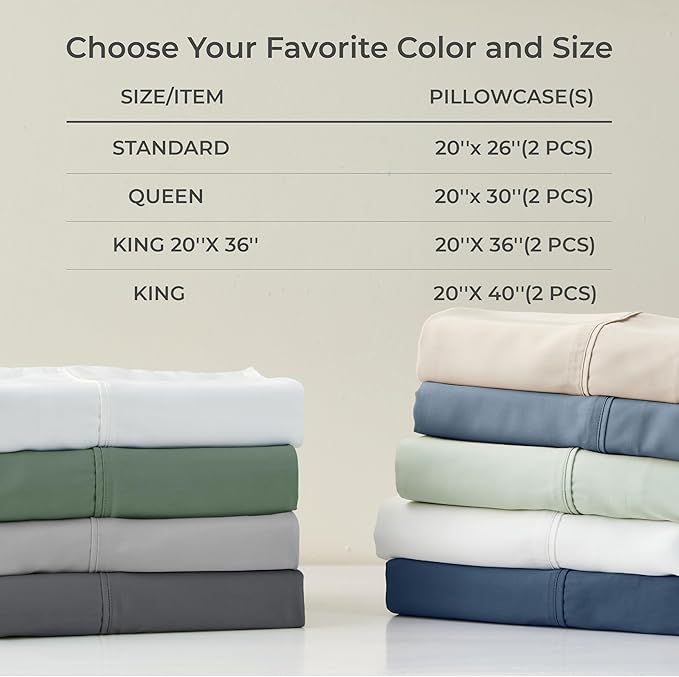 Bamboo Bed Sheet Set - Standard - 2 Pack