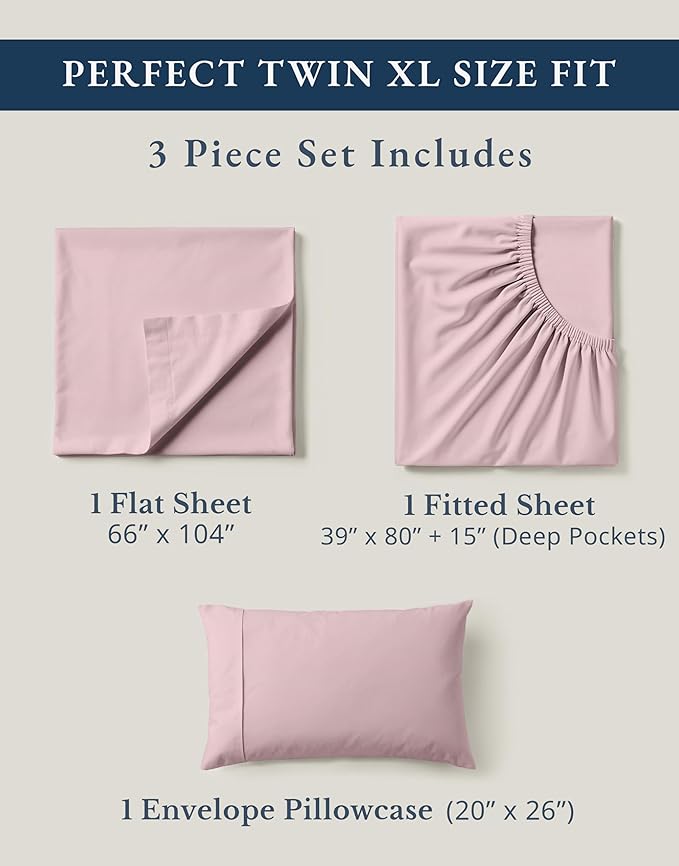 Linen Bed Sheet Set - Twin XL - 3 Piece