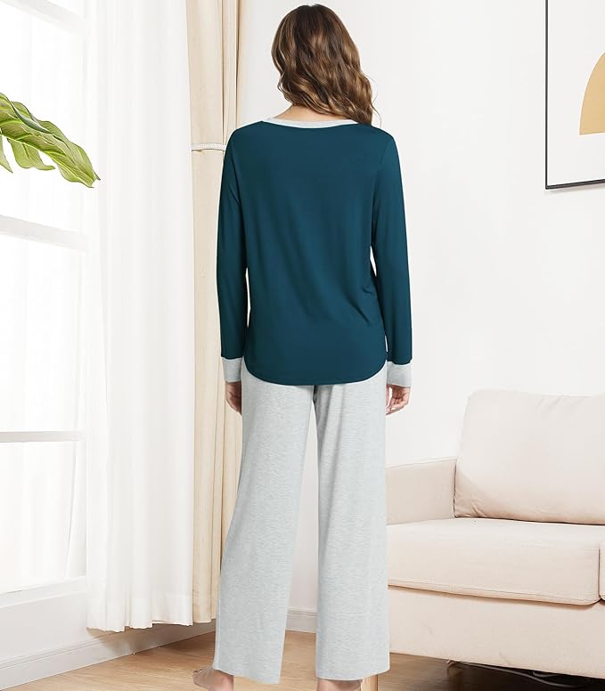 Women's Bamboo Pants Pajama Set - Long Sleeve - 2 Piece