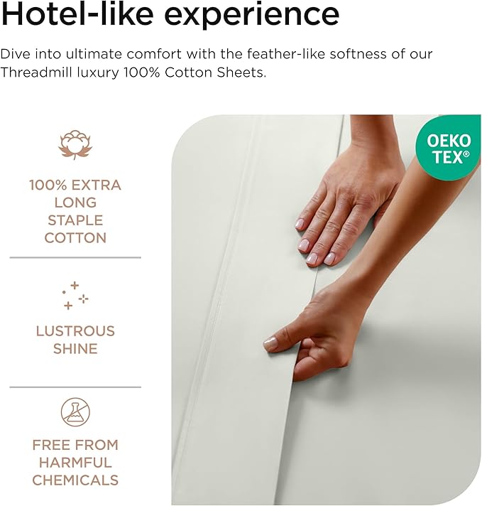 100% Cotton Bed Sheet Set - Full - 16 in Deep Pocket - 4 Piece