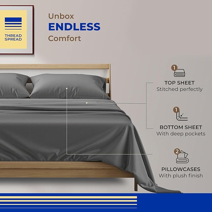 Cooling Bed Sheet Set - California King - 16 in Deep Pocket - 4 Piece